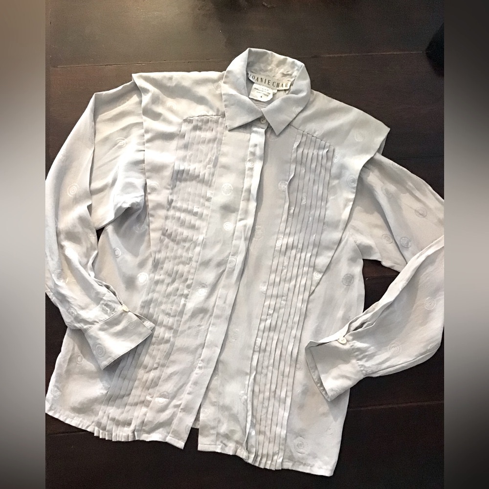 Vintage Joanie Char Silk Pleated Blouse 6